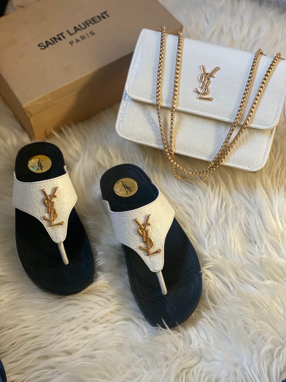 YSL Slipper & Bag Set