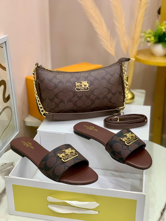Çoach Bag & Slipper Combo
