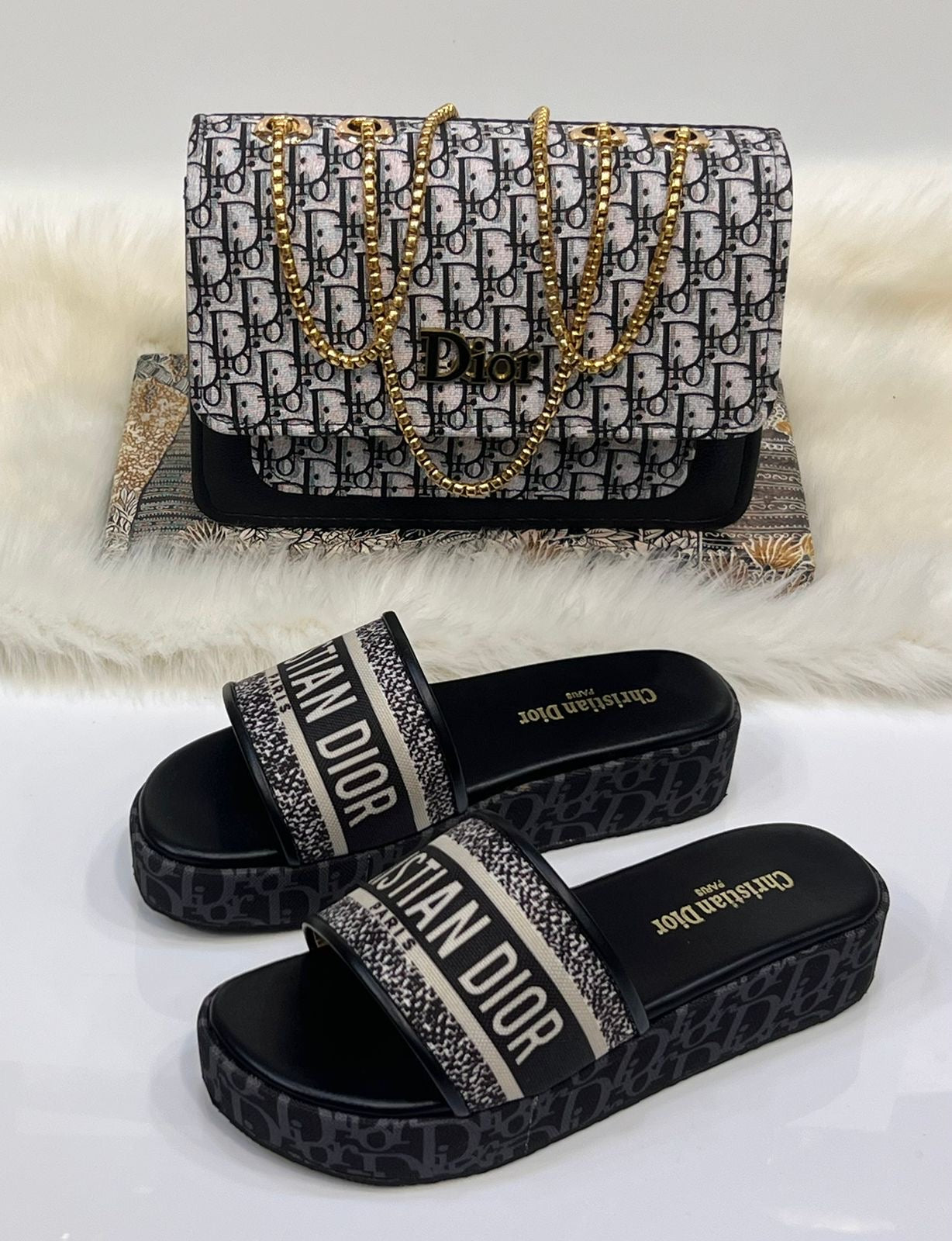 Dior Wedges & Bag Combo Set