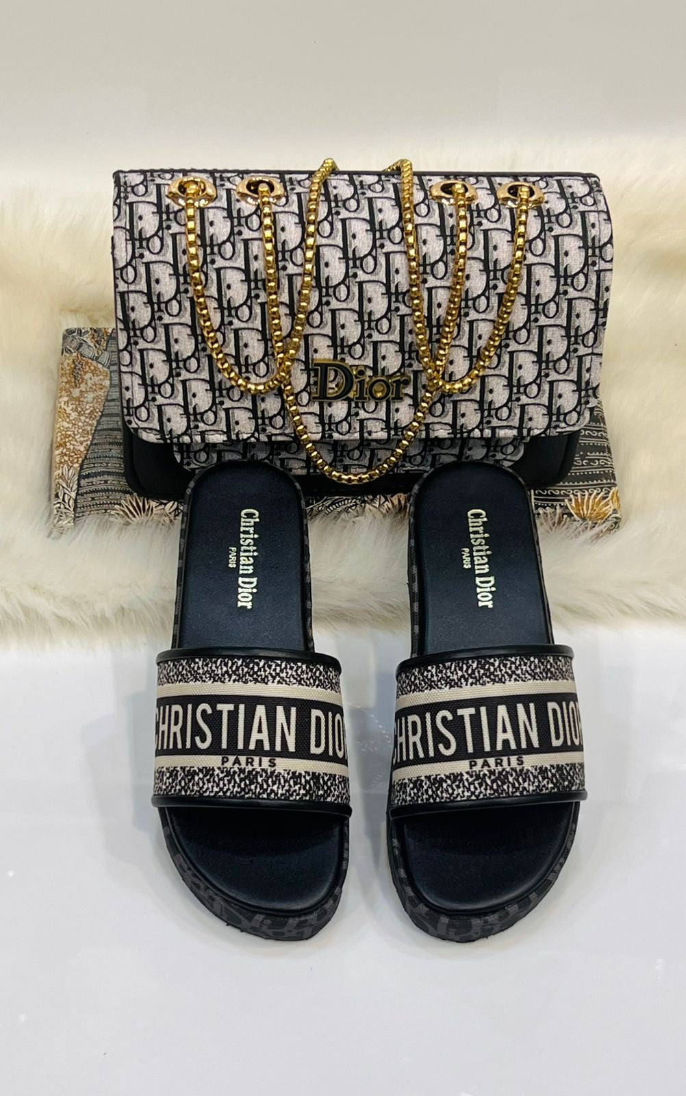Dior Wedges & Bag Combo Set