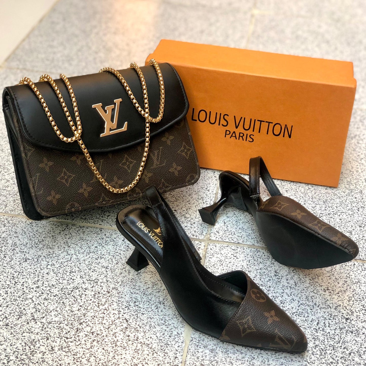 LV Heel & Bag Set