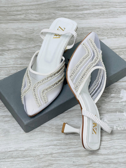 Zára X Embroidered Heels