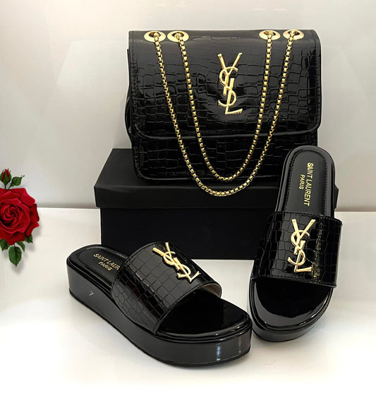 YS'L Wedges & Bag Combo