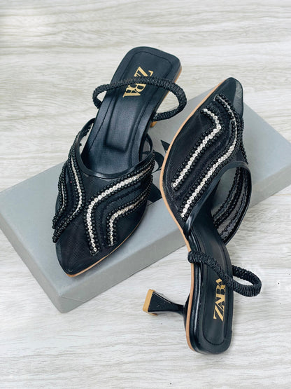 Zára X Embroidered Heels